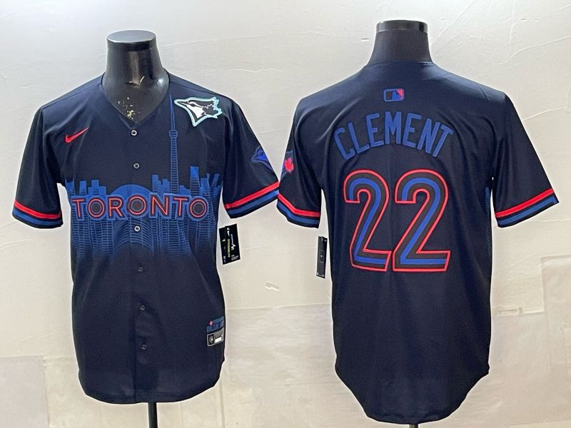 Men 2025 Nike Toronto Blue Jays #22 Clement Blue Game MLB Jersey 06